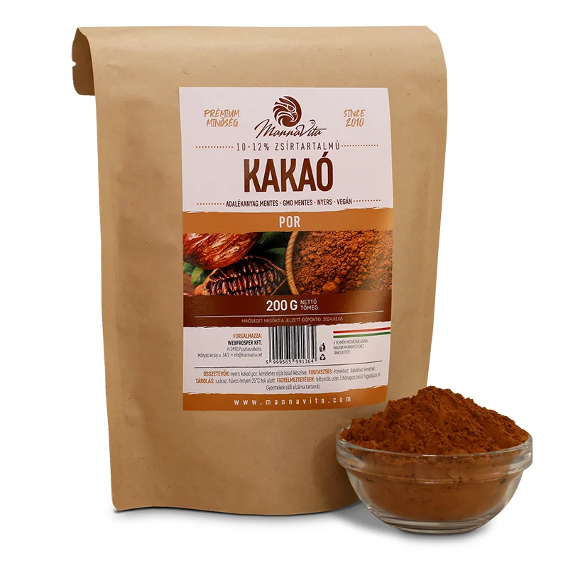 Mannavita Prémium Kakaó por 10-12% zsír tartalommal, 200g (3 darabos csomag)